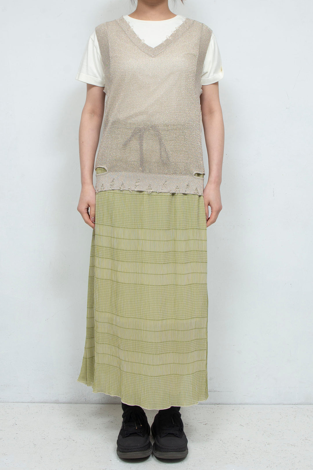 2way Knit Tank Tops Beige