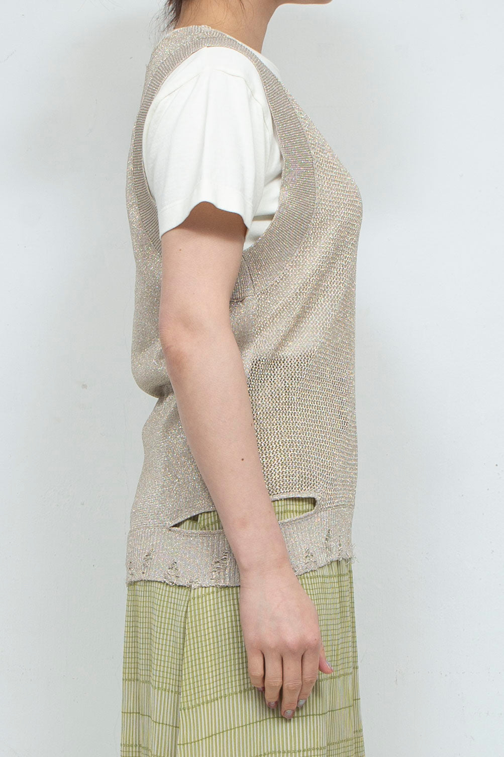 2way Knit Tank Tops Beige