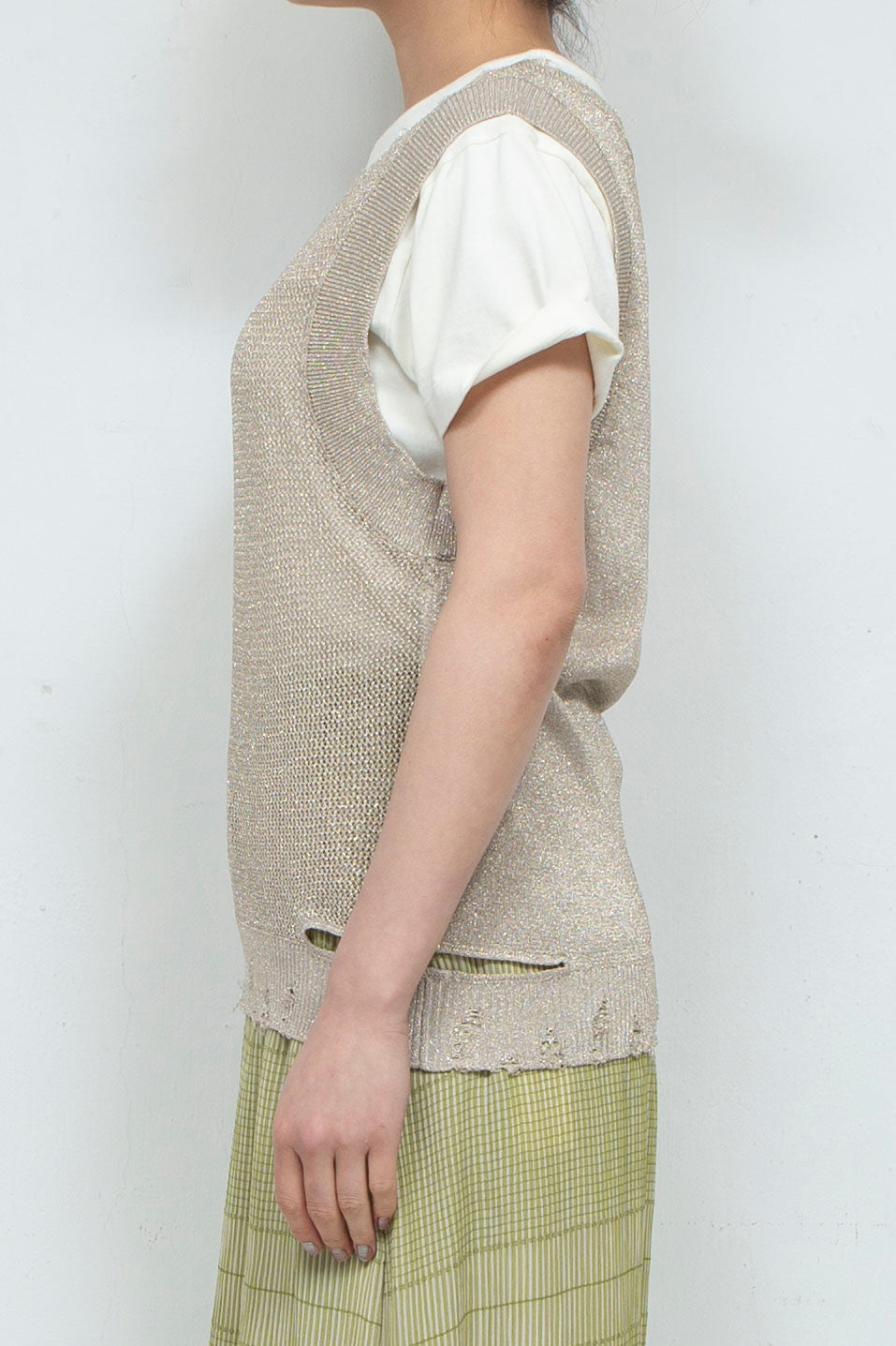 2way Knit Tank Tops Beige