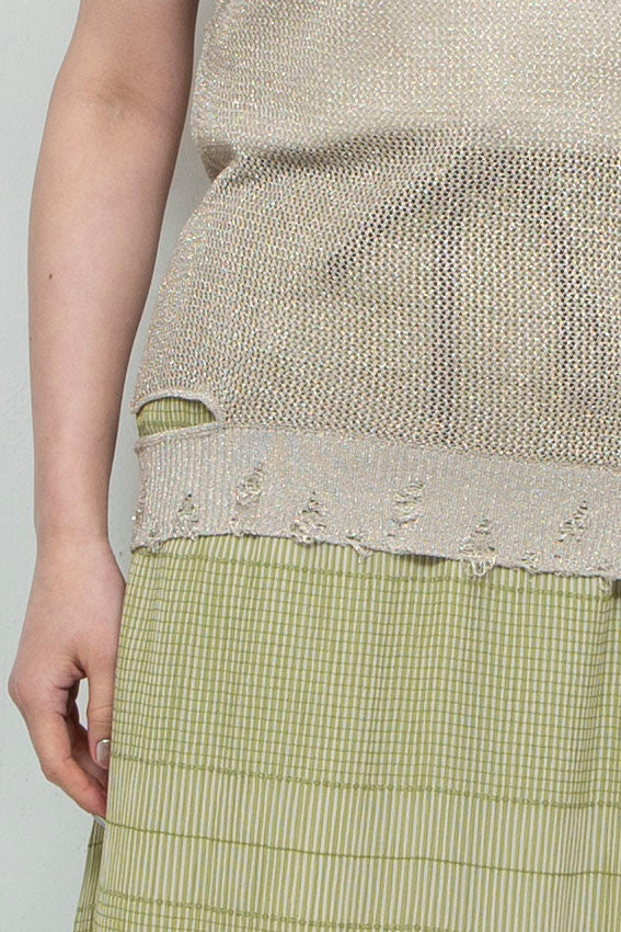 2way Knit Tank Tops Beige