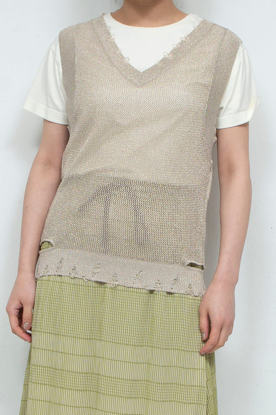 2way Knit Tank Tops Beige