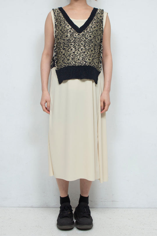 Knit Tank Tops Beige×Black