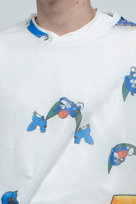 LSTEE/MESH/FLOCKING/ATOZ WHITE