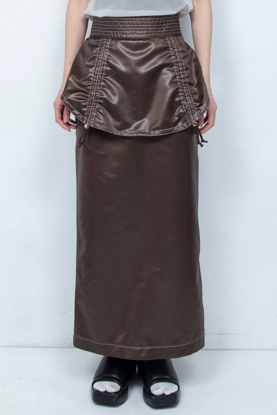 Leather-like Skirt BROWN