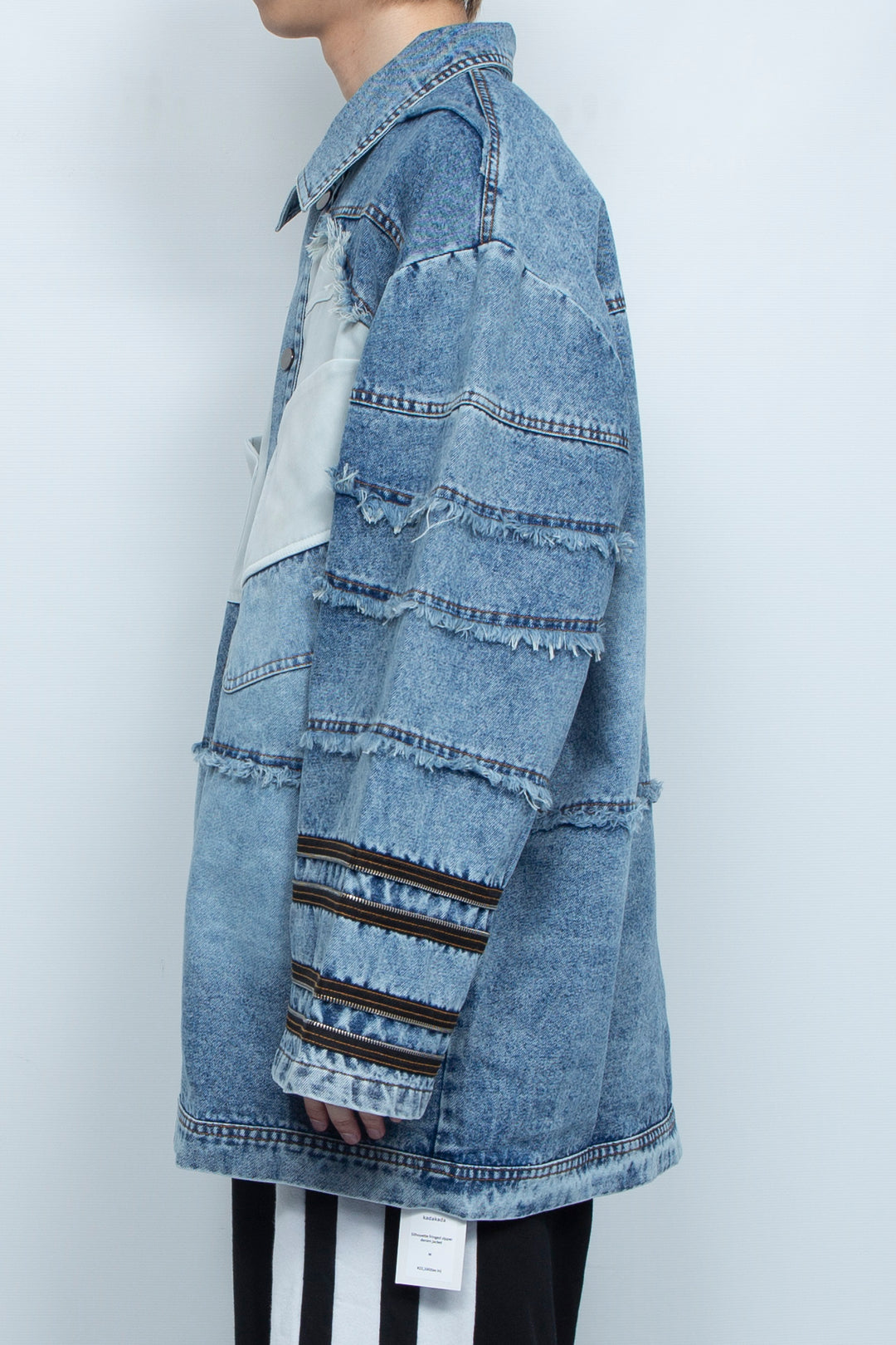 Silhouette fringed zipper denim jacket