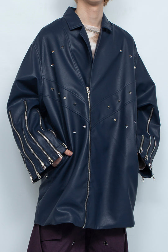 Rivet Leather Jacket