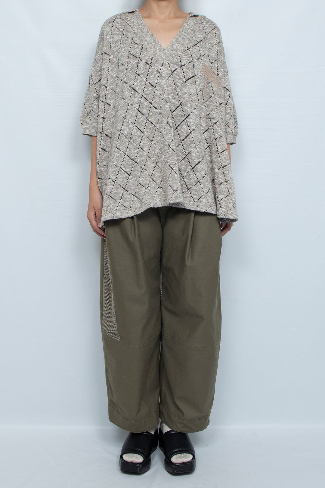 CIRCLE-FRONT POLO SHIRT SHIRONEZU