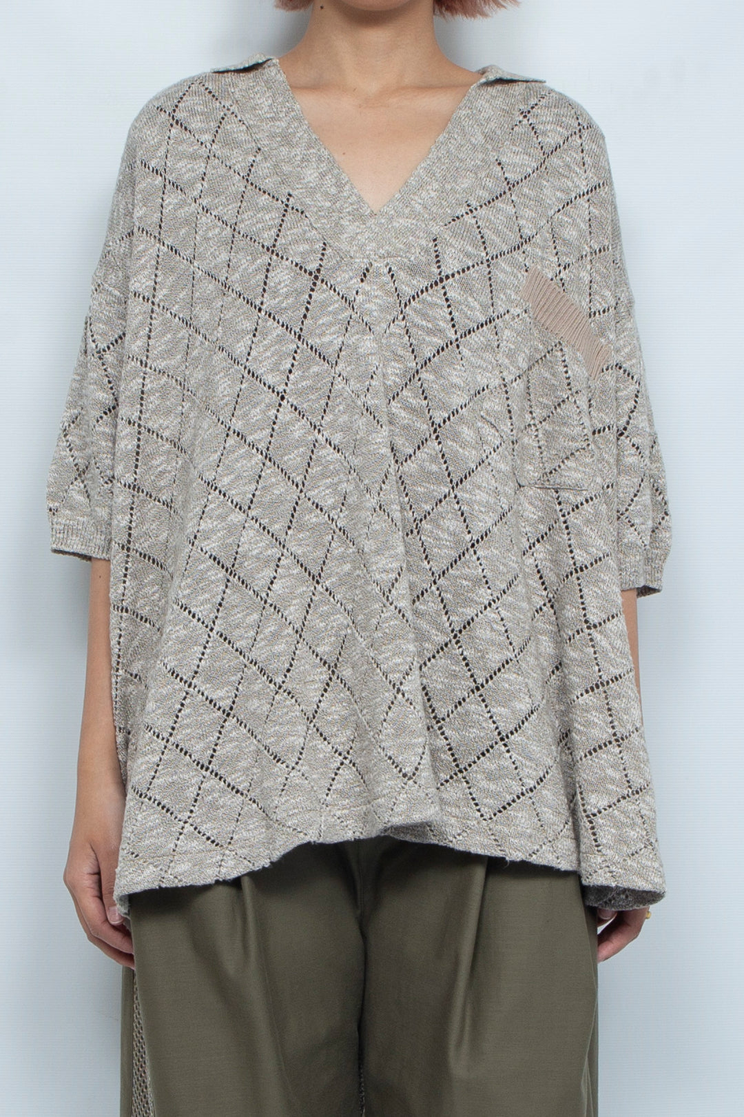 CIRCLE-FRONT POLO SHIRT SHIRONEZU