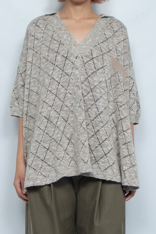 CIRCLE-FRONT POLO SHIRT SHIRONEZU