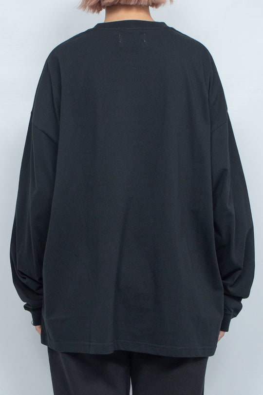 Body piercing double logo long sleeve T-shirt Black