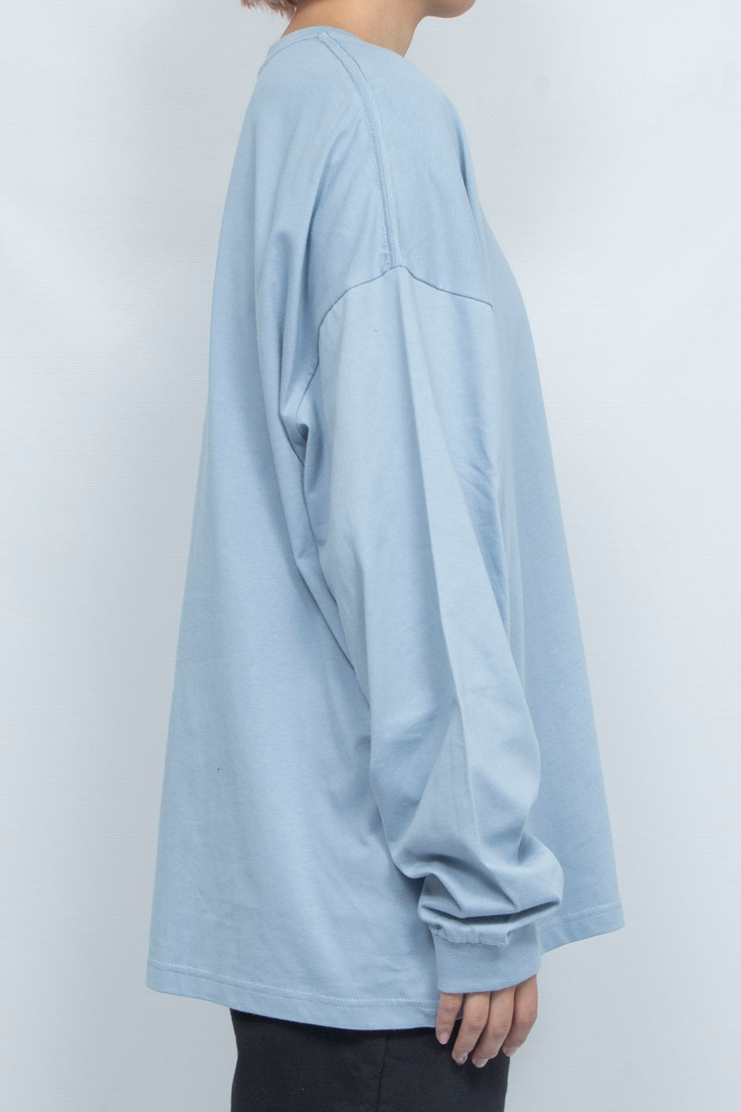 Body piercing double logo long sleeve T-shirt Blue