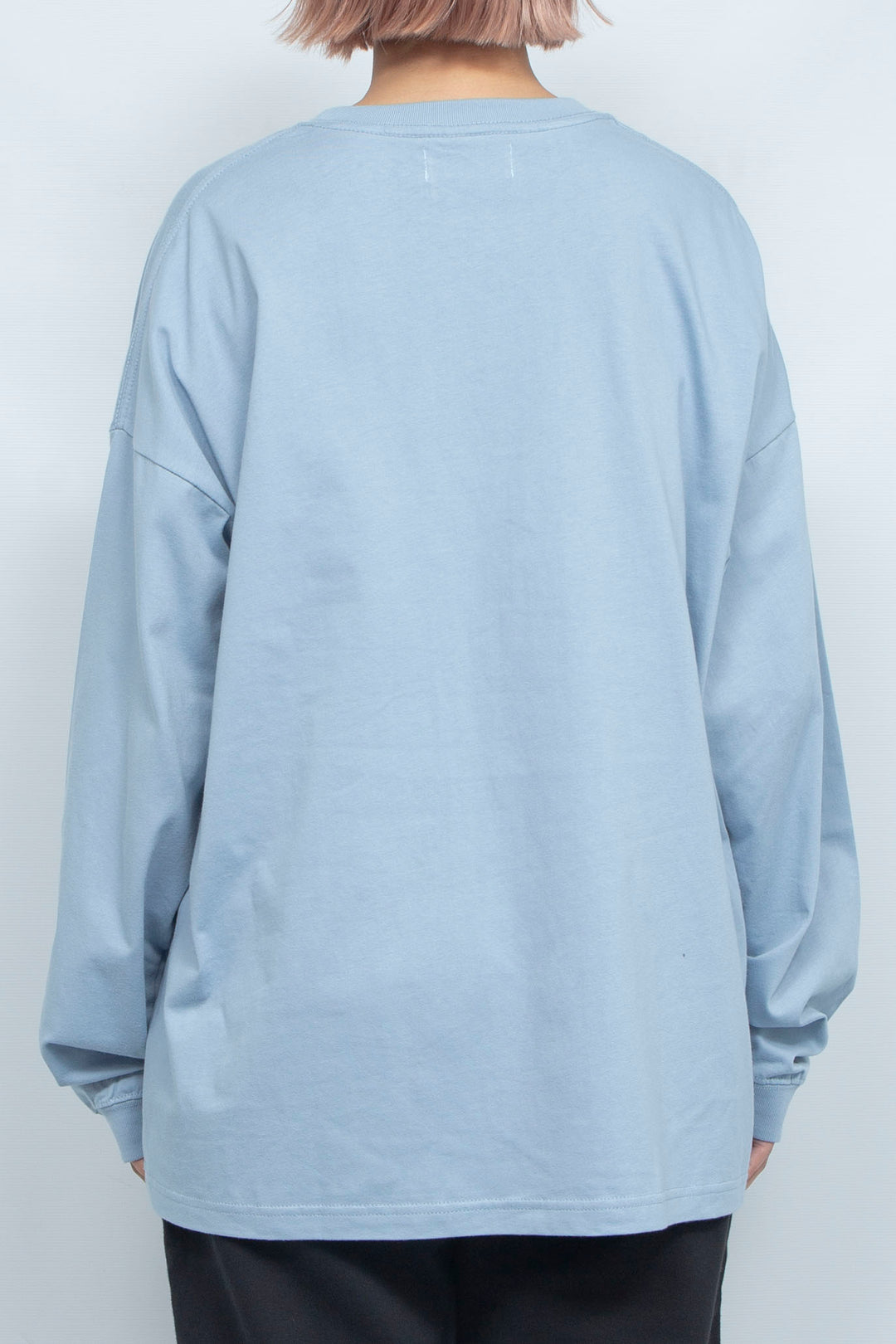 Body piercing double logo long sleeve T-shirt Blue