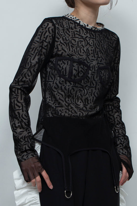 mesh piping tops (long sleeve)