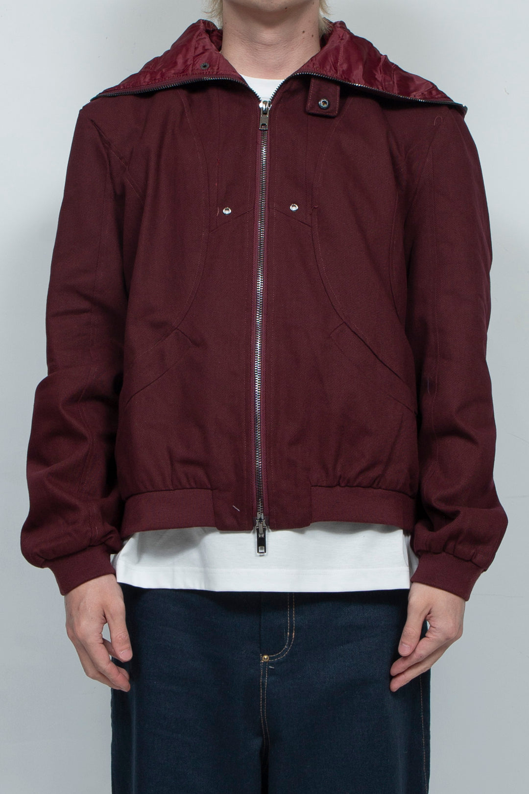 Cat's ears dark red perforated jacket