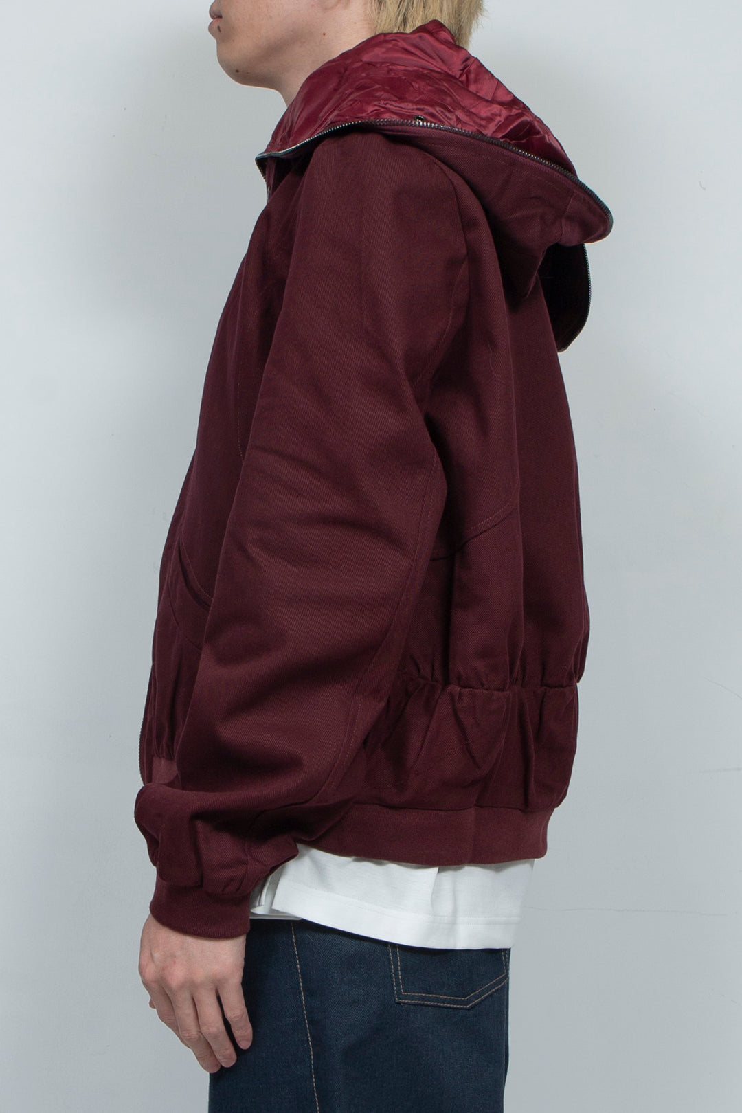 Cat's ears dark red perforated jacket