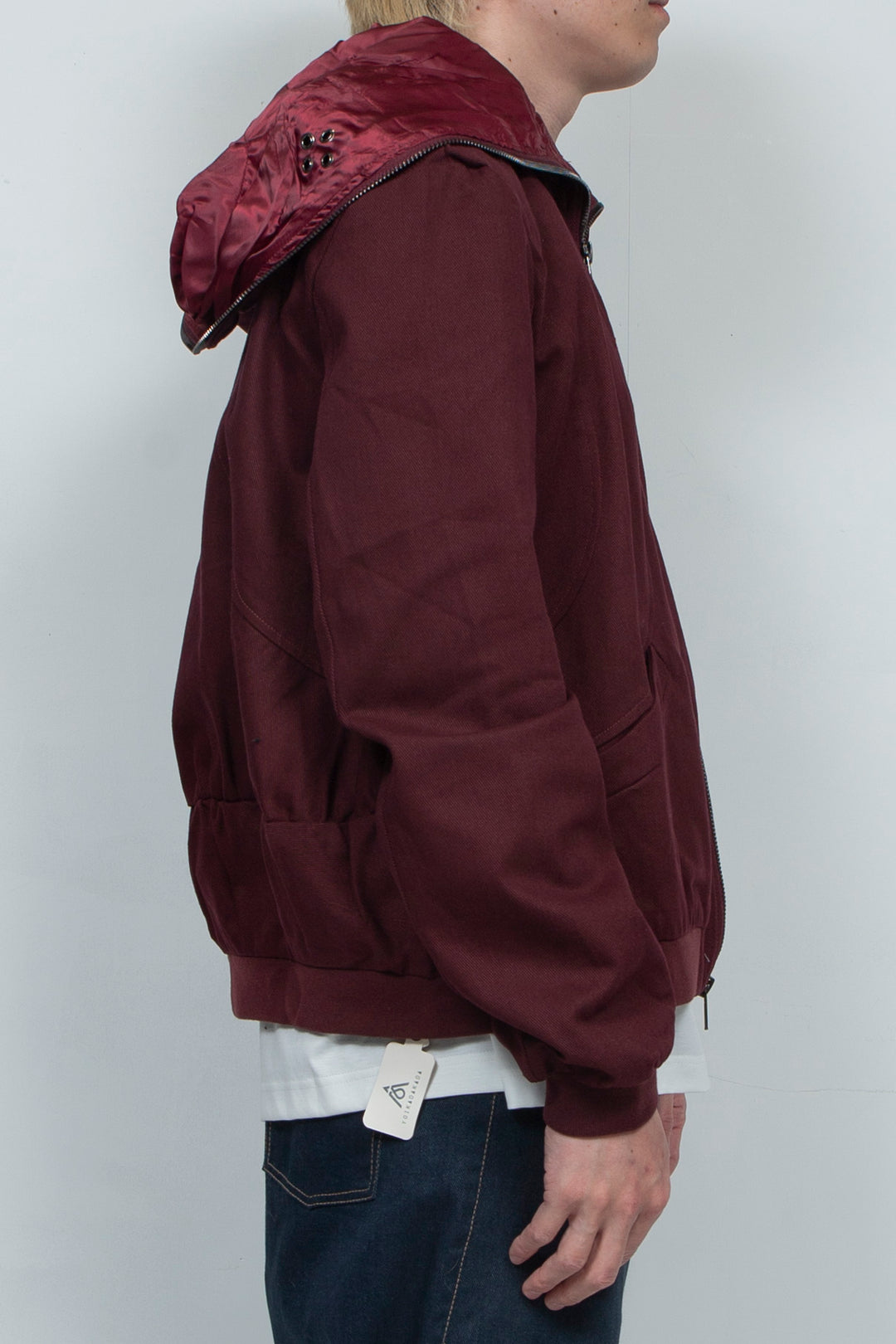 Cat's ears dark red perforated jacket