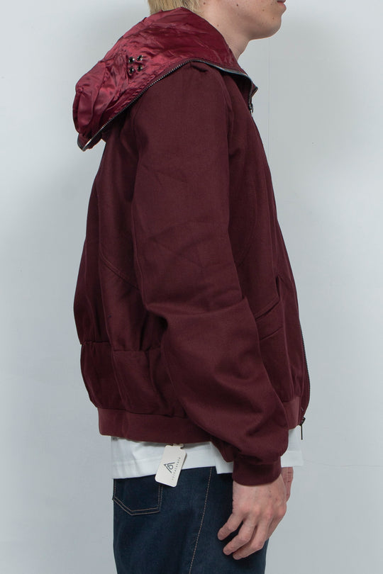Cat's ears dark red perforated jacket