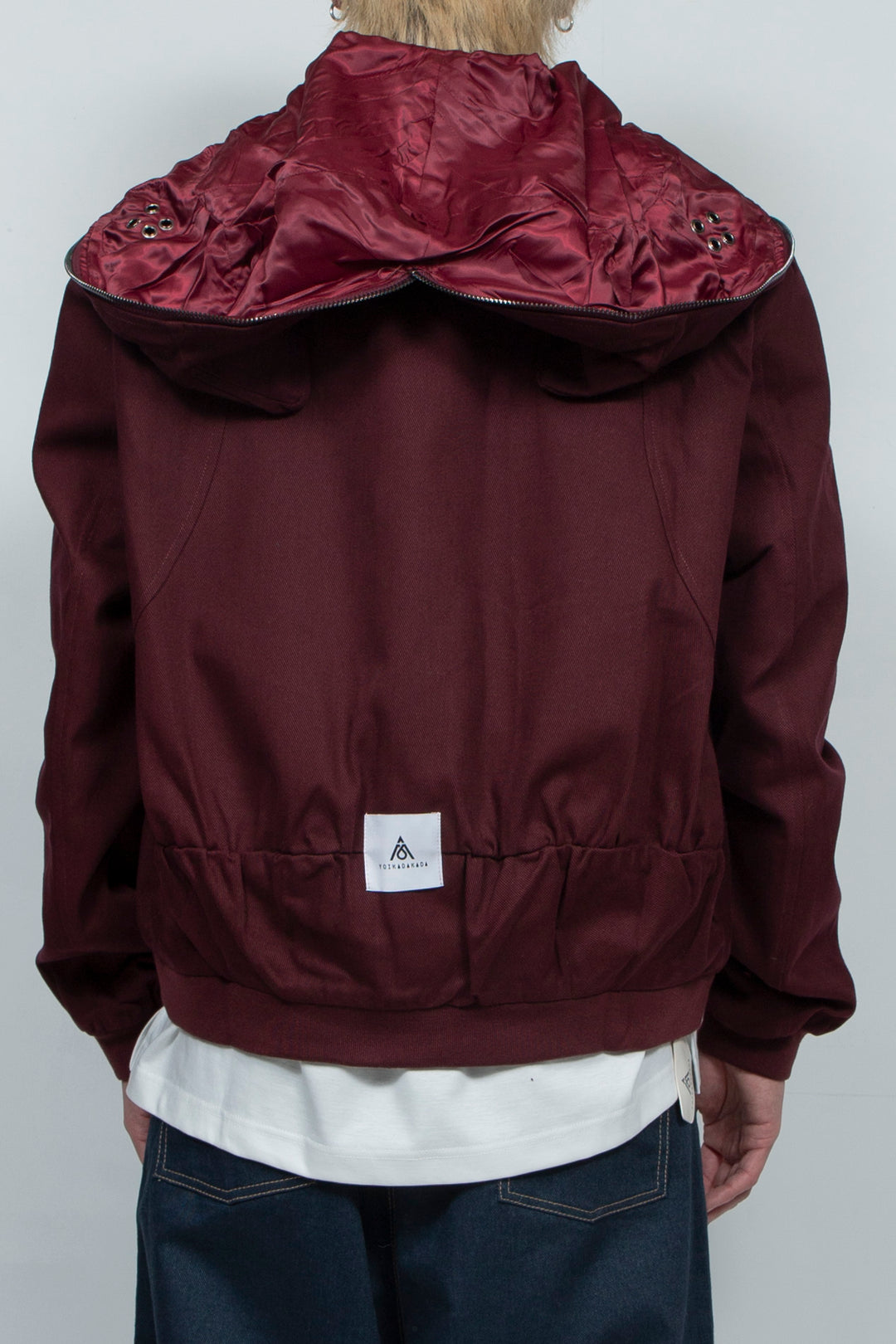 Cat's ears dark red perforated jacket