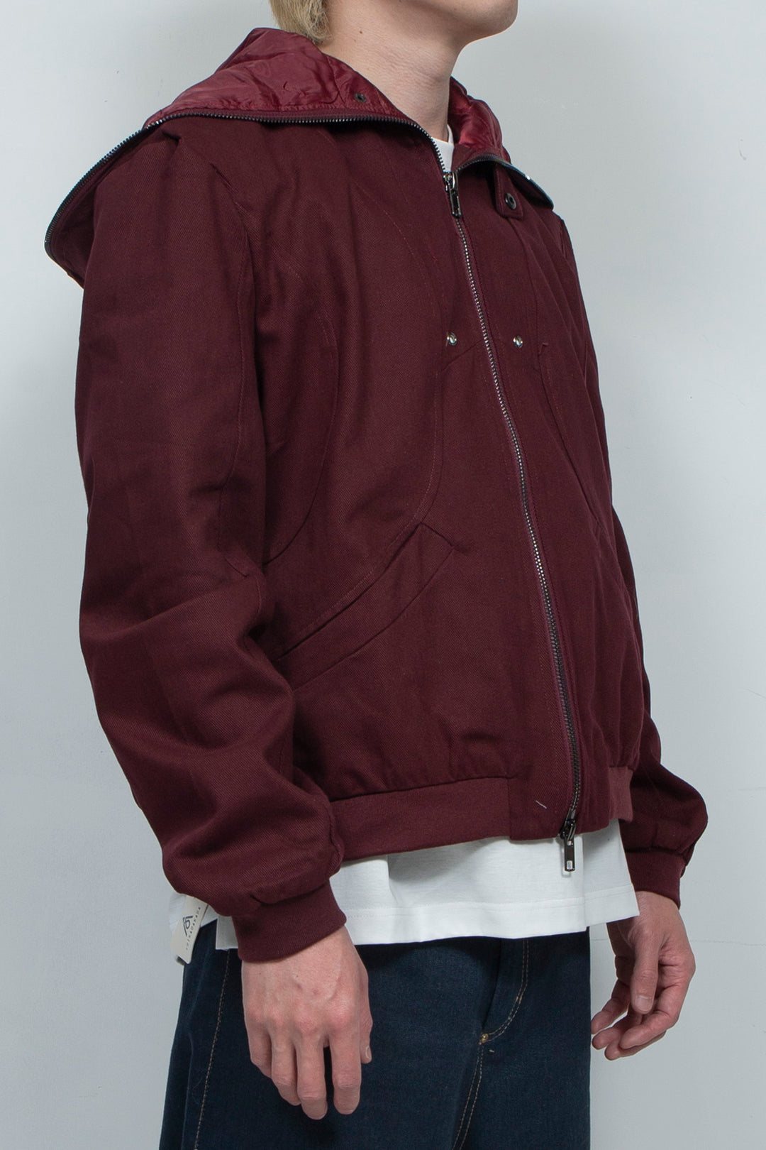 Cat's ears dark red perforated jacket