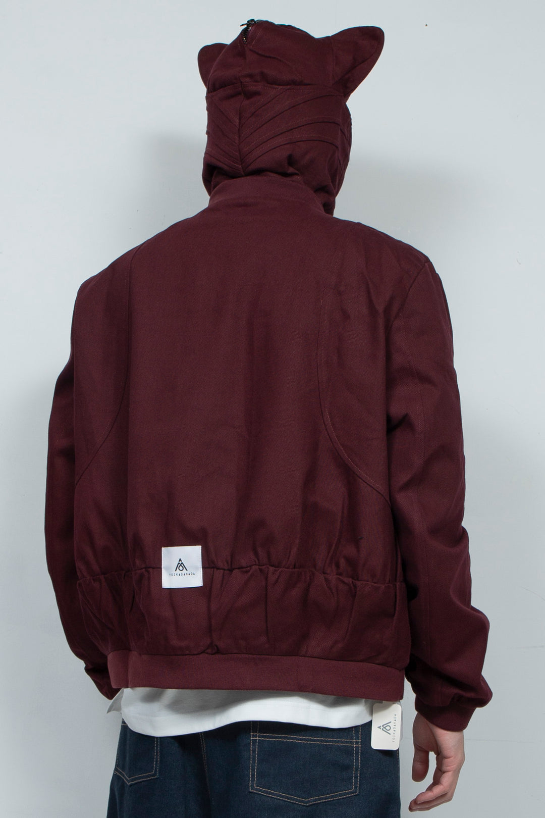 Cat's ears dark red perforated jacket