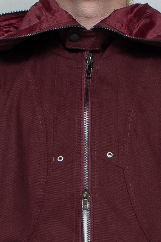 Cat's ears dark red perforated jacket