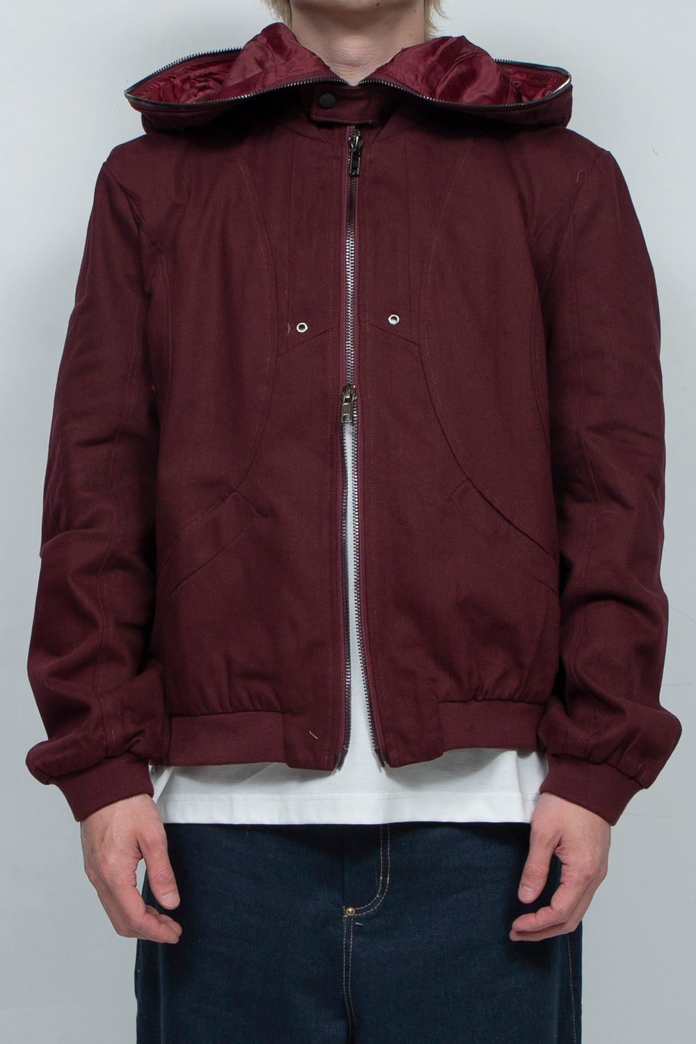 Cat's ears dark red perforated jacket