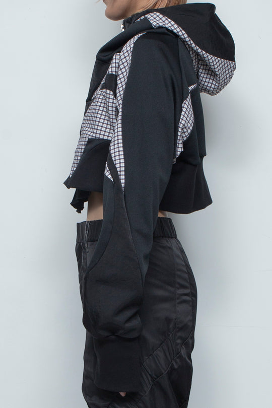 マルチショートパーカー (CHECK BLACK)