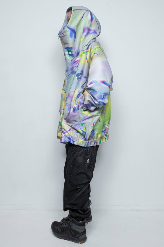 グラフィックハイネックビッグパーカー GRAY