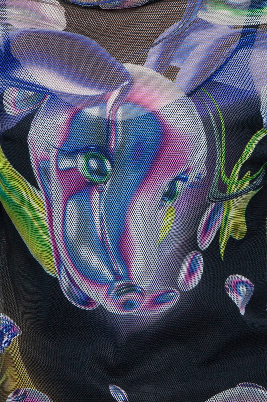 グラフィックメッシュトップ Banibo / BLACK