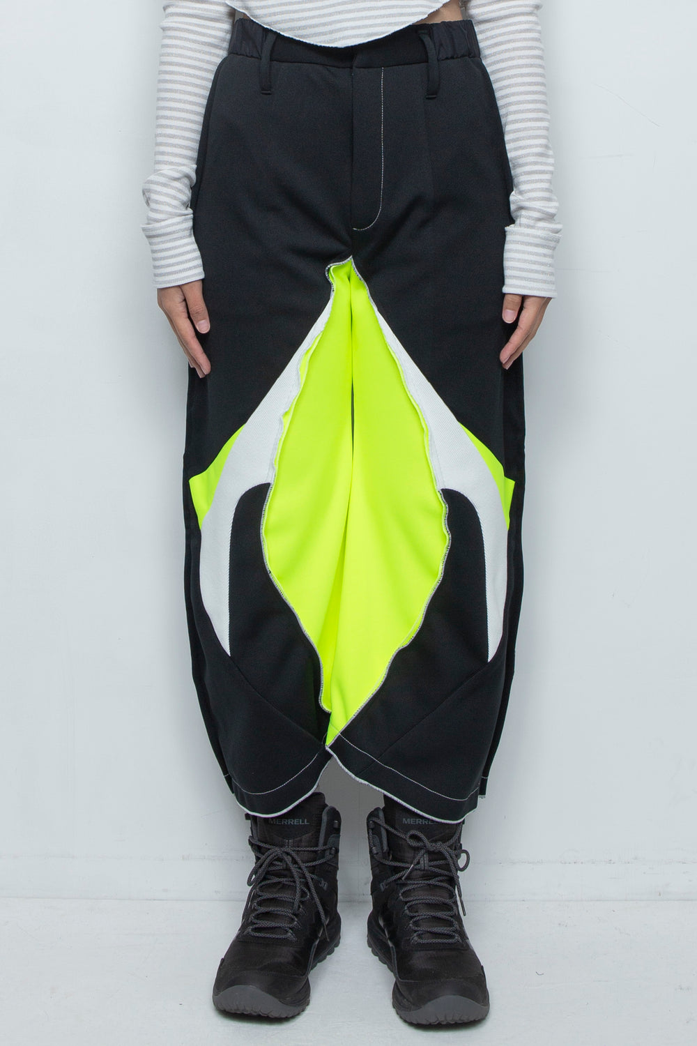 ジャージクロップド カーブパンツ BLACK