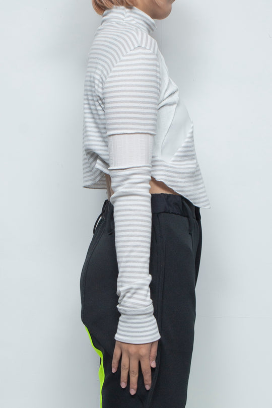 サークルボーダーショートトップ WHITE