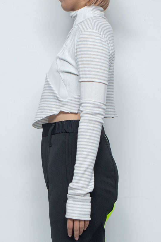 サークルボーダーショートトップ WHITE