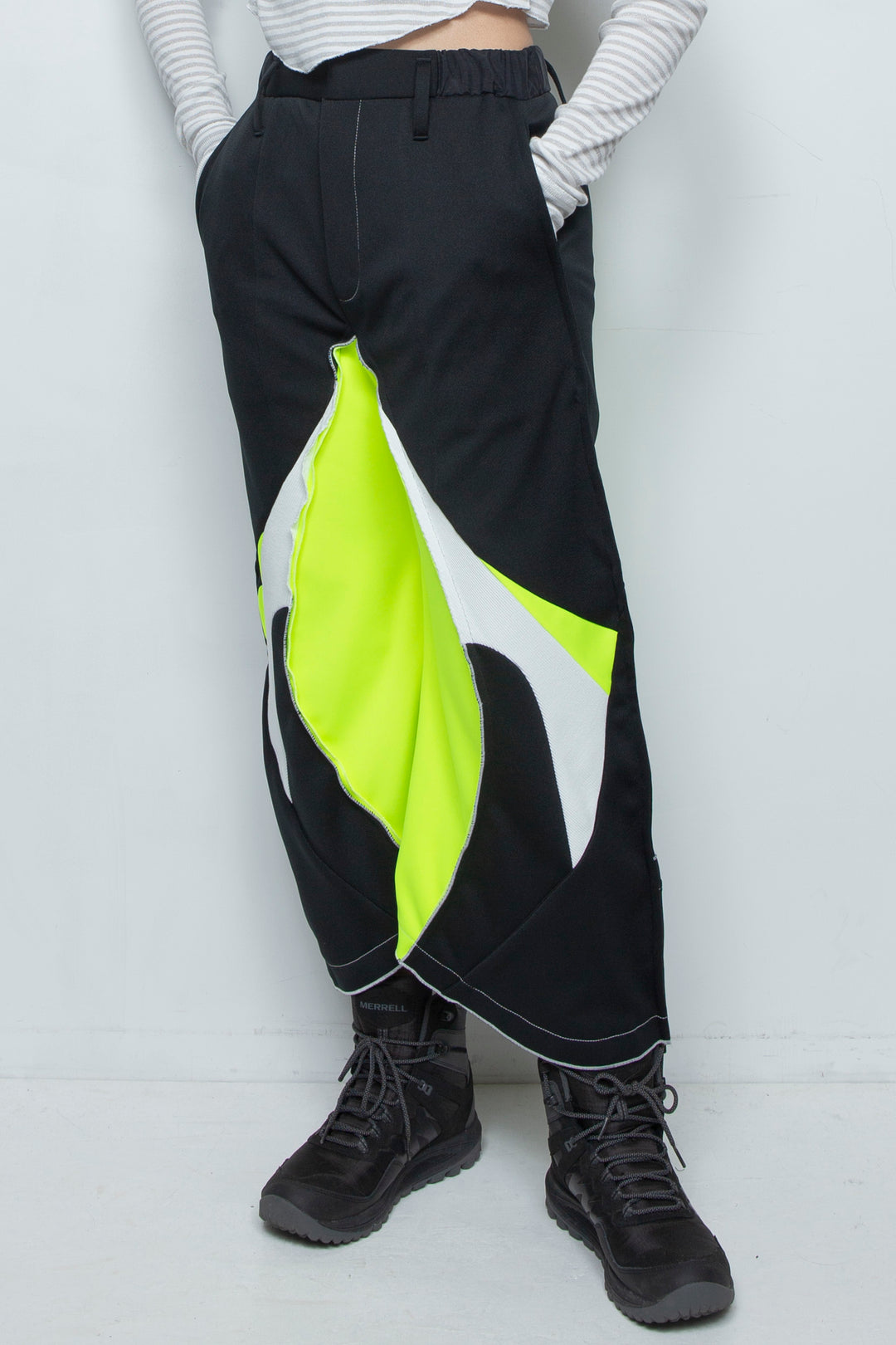 ジャージクロップド カーブパンツ BLACK