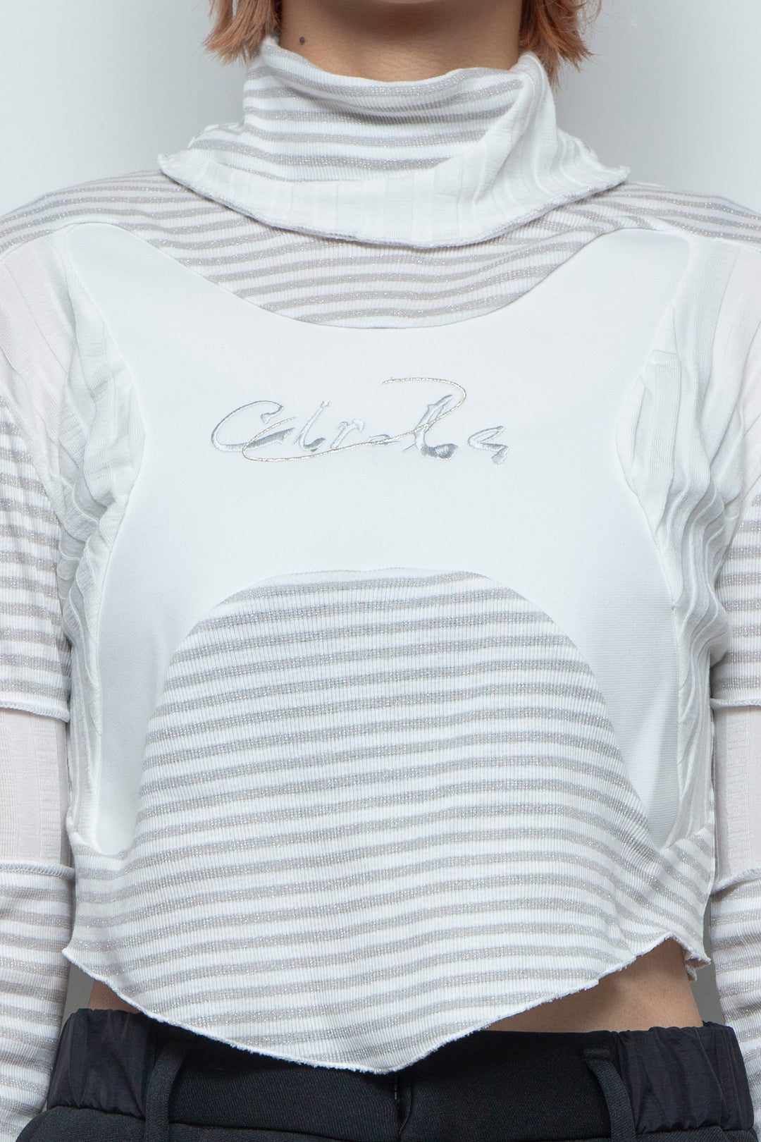 サークルボーダーショートトップ WHITE
