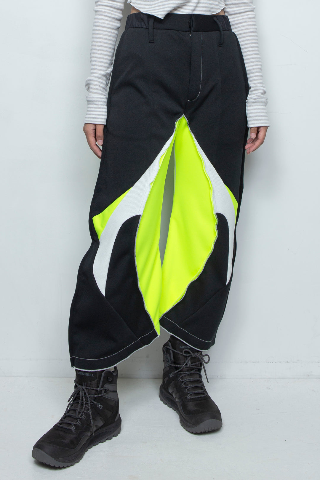 ジャージクロップド カーブパンツ BLACK