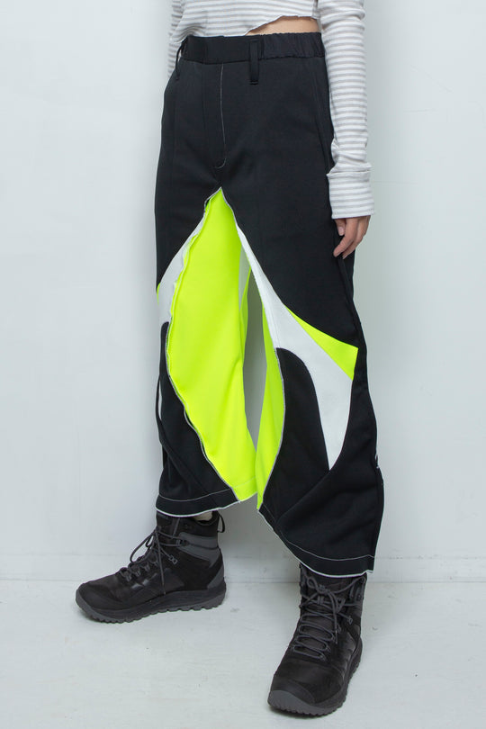 ジャージクロップド カーブパンツ BLACK