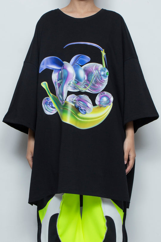 プリントビッグTシャツ Banibo / BLACK
