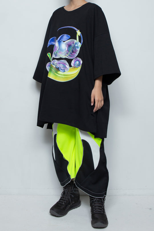 プリントビッグTシャツ Banibo / BLACK