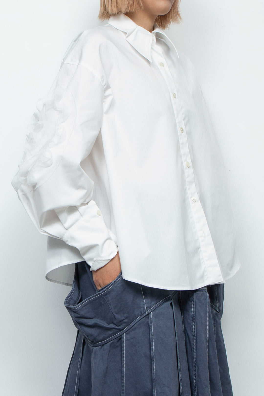 grass blouse white