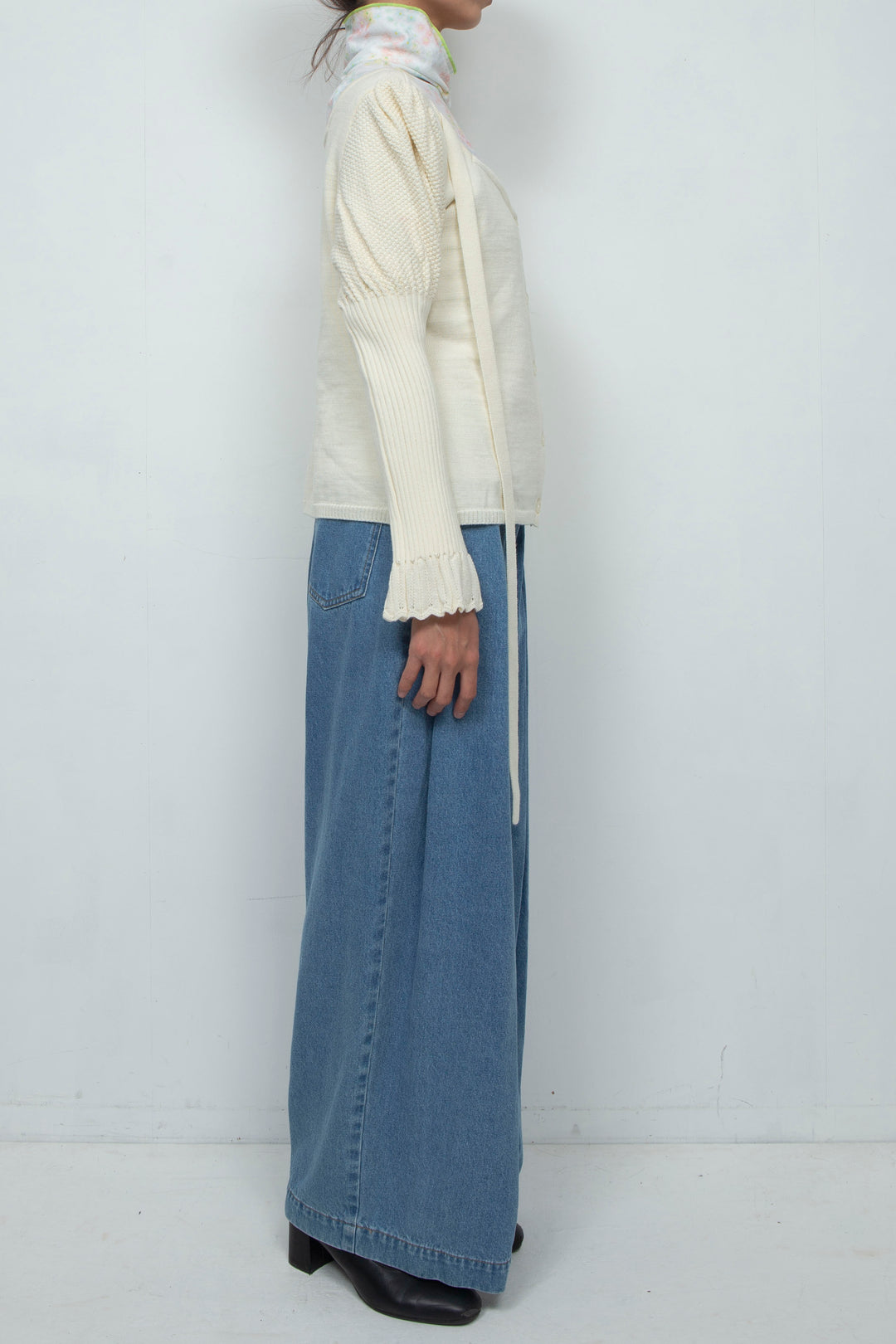 Knit Ribbon Cardigan White