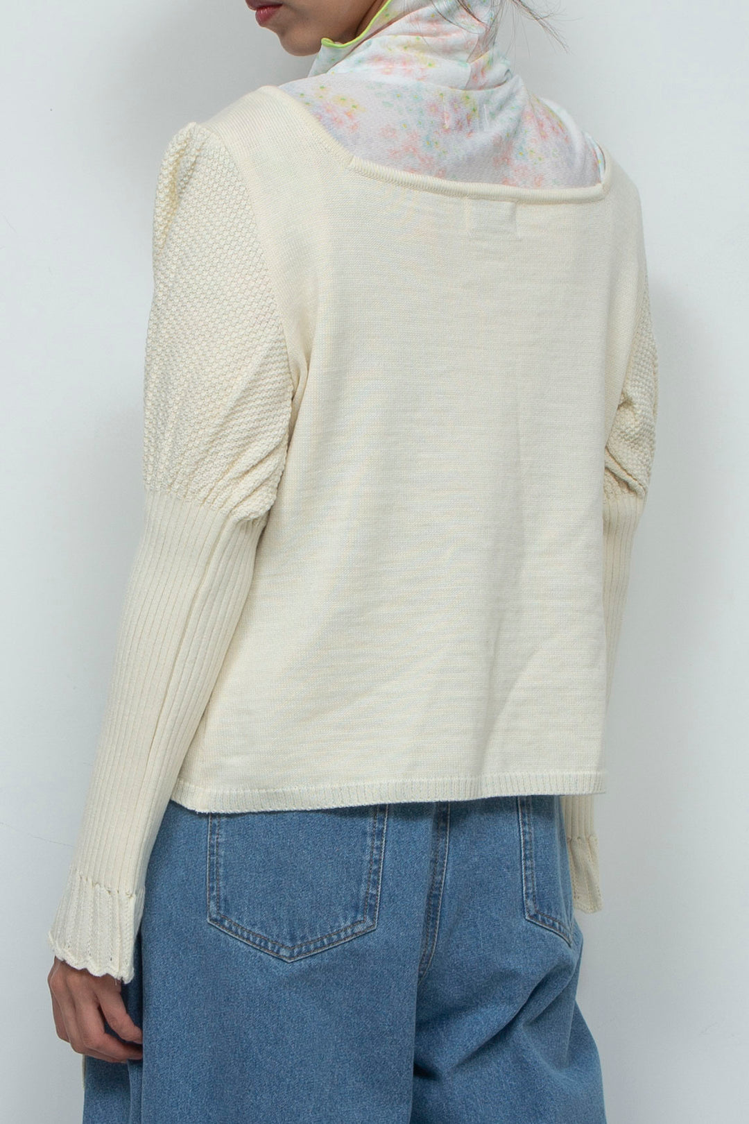 Knit Ribbon Cardigan White
