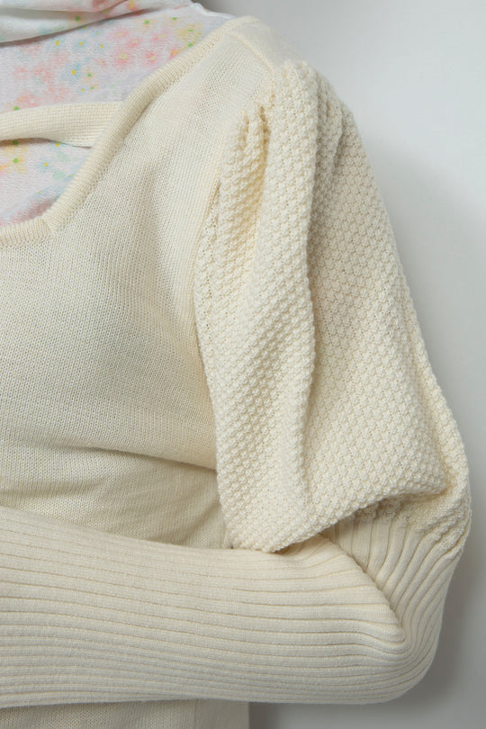 Knit Ribbon Cardigan White