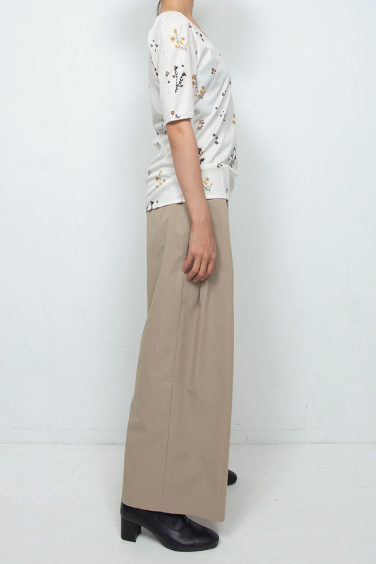 Print T Shirt Flower White