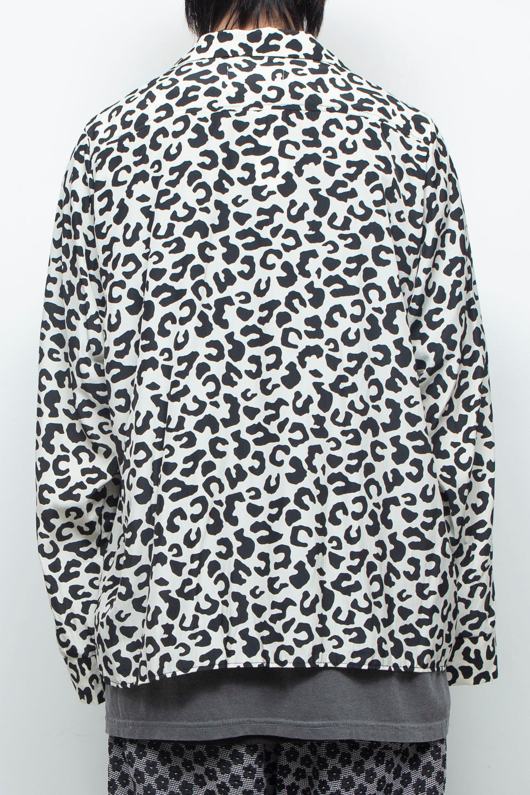 LEOPARD OPEN COLLAR SHIRT / WHITE