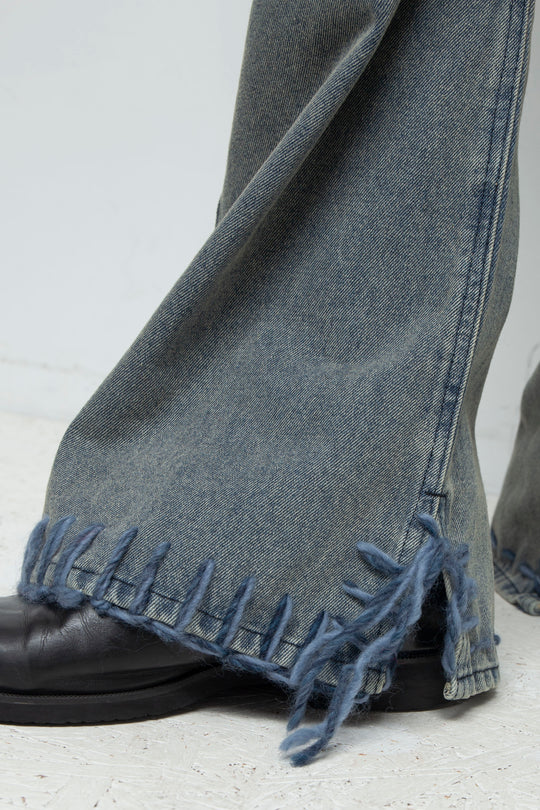 TΣist Hand Stitch Denim Flare Pants / Blue