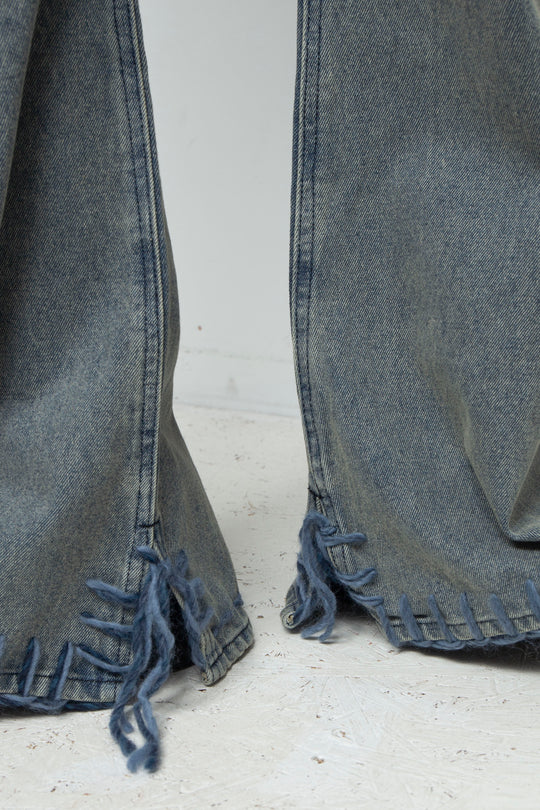 TΣist Hand Stitch Denim Flare Pants / Blue
