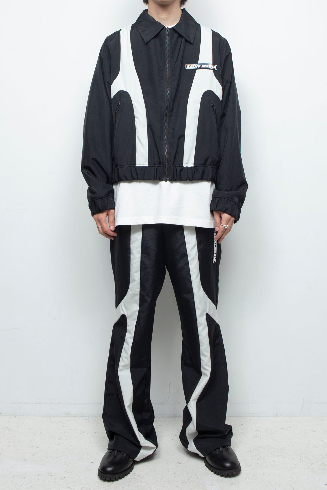 BICOLOUR TRACK PANTS / BLACK