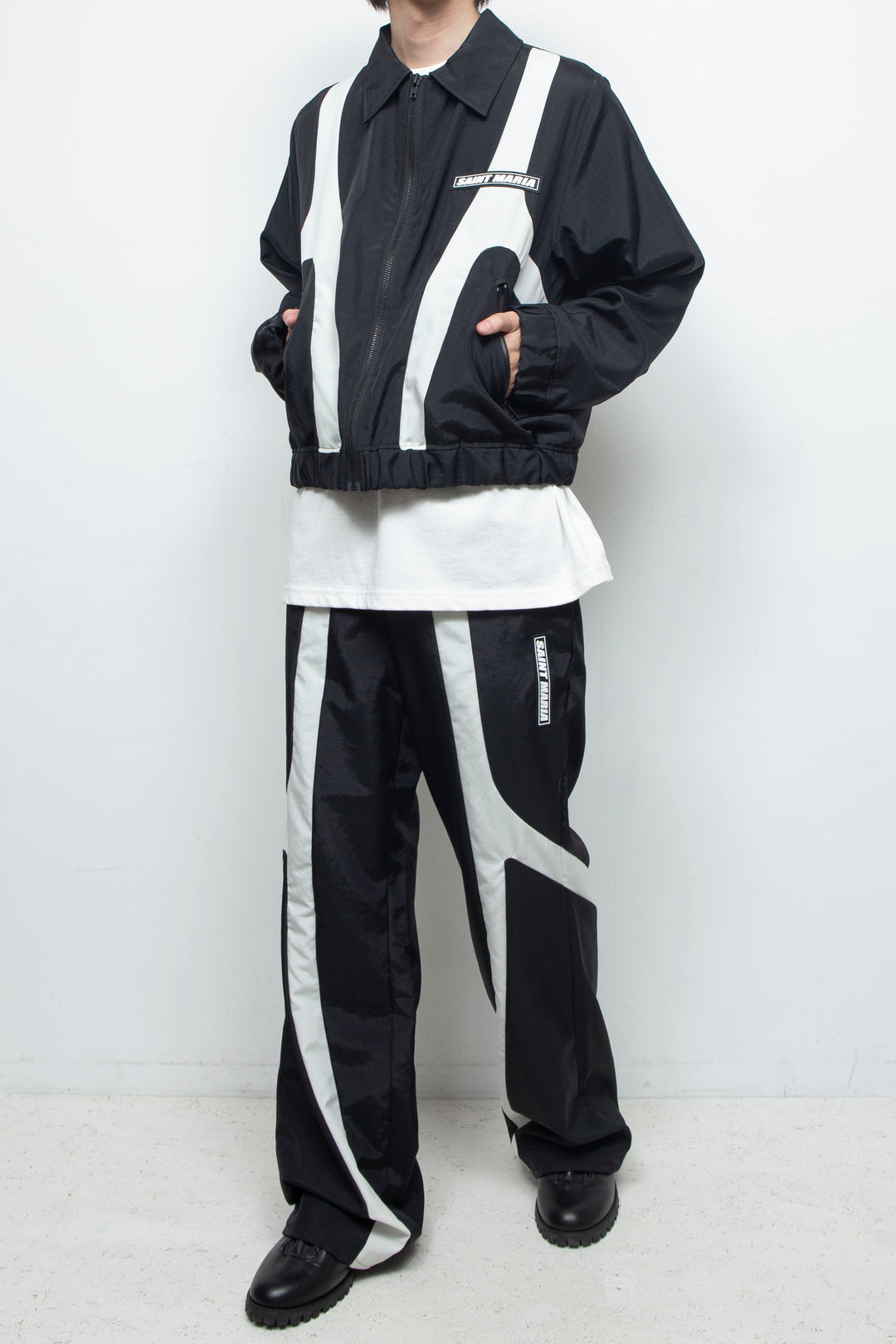 BICOLOUR TRACK PANTS / BLACK