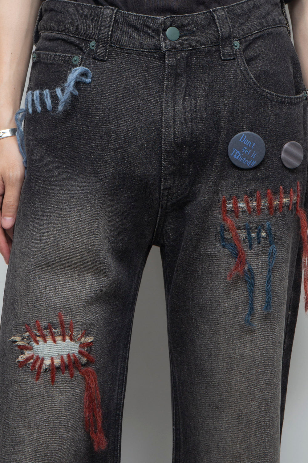 TΣist Hand Stitch Denim Flare Pants / Black