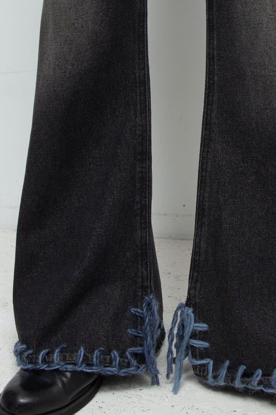 TΣist Hand Stitch Denim Flare Pants / Black
